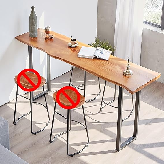 Industrial Bar Table Solid Wood Bar Height Table Counter Height Table Rectangular Pub Tables Easy to Assemble Kitchen Table Solid Wood Metal Bracket Suitable for Cafe bar (Only Table)(120cm)