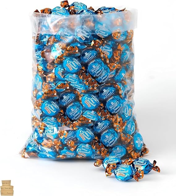 Toffee, Walker's Nonsuch Toffees and Chocolate, British Traditional Confectionery, Sweet Treat, 500g Share Bag In Premier Life Store Box (Salted Caramel Toffee)