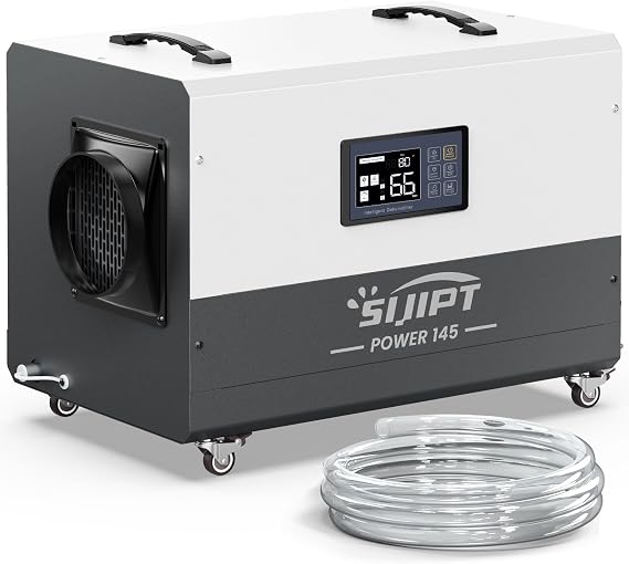 145 Pints Commercial Crawl Space Dehumidifier for Basement w/Pump & Drain