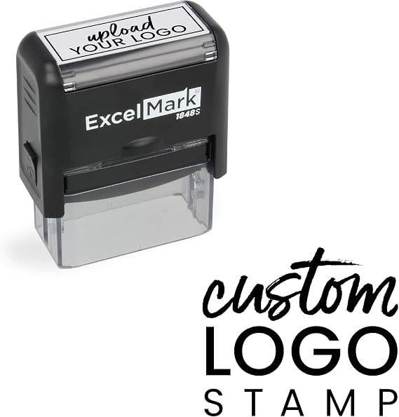 ExcelMark Custom Logo Stamp - Personalized Self-Inking Stamp - Upload Your Own Image (Medium)