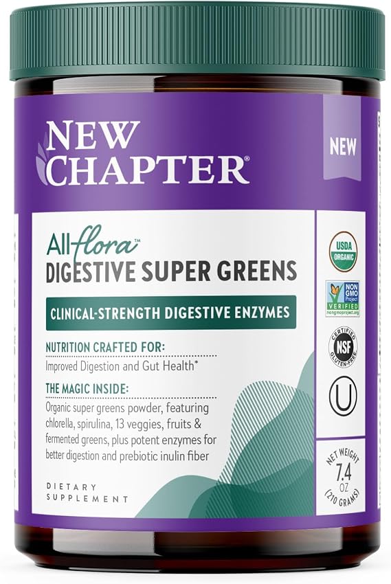 New Chapter All-Flora Digestive Super Greens Powder, 30 Servings