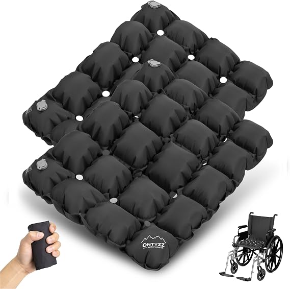ONTYZZ Waffle Cushion Inflatable Seat Cushions, Two Pack Black
