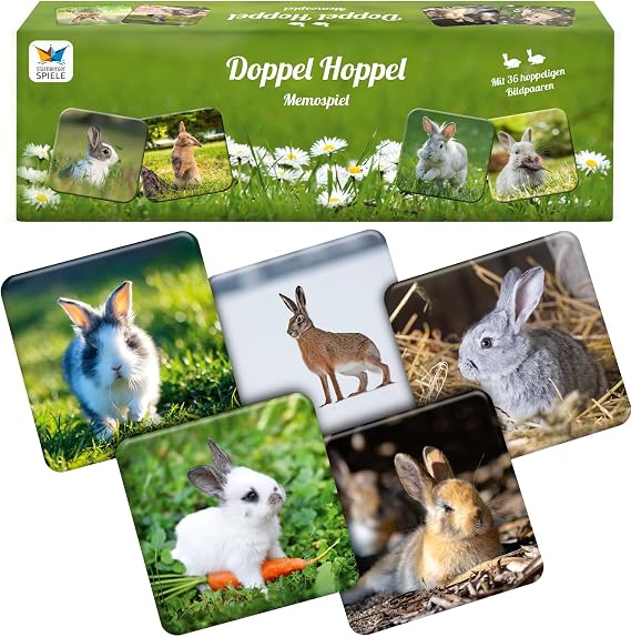 Starnberger Spiele I Double Hoppel Memo Game for Adults and Children