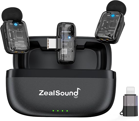 ZealSound Mini Wireless Lavalier Microphone for iPhone, iPad & Android