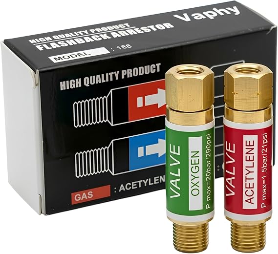 Oxygen Acetylene Flashback Arrestors Set, Torch End