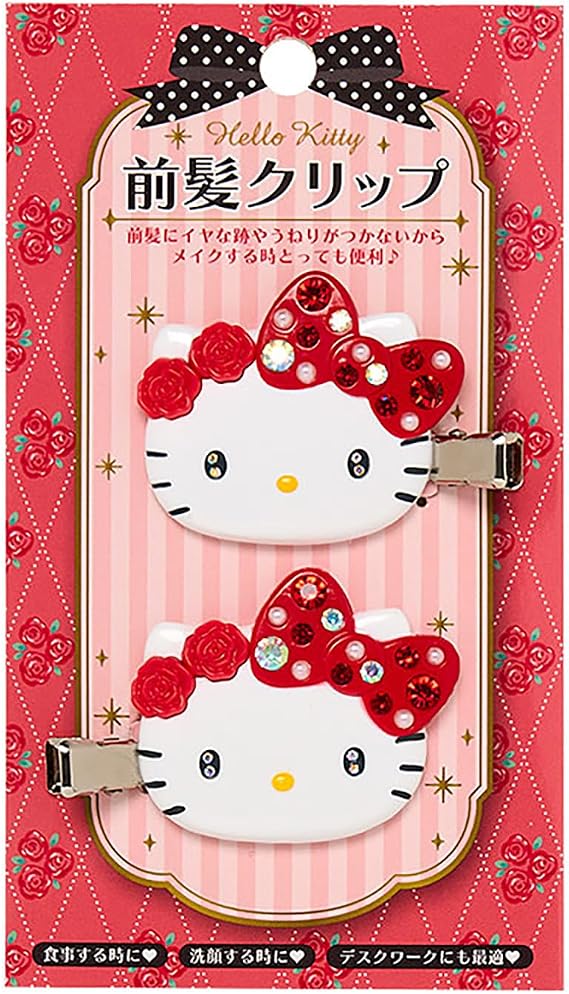 Sanrio 086118 Deluxe Hello Kitty Bangs Clip Red
