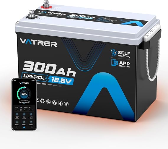 12V 300Ah Self-Heating LiFePO4 Lithium Battery with APP Monitoring