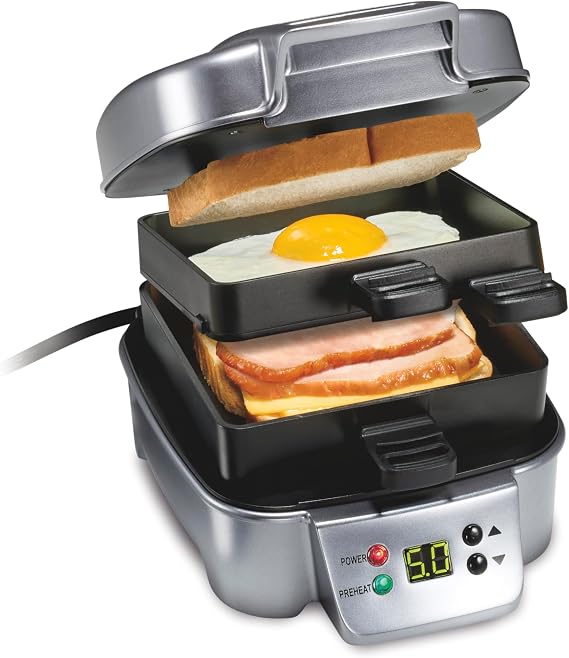 Hamilton Beach Sandwich Stacker Fast & Customizable Hot Sandwich Maker