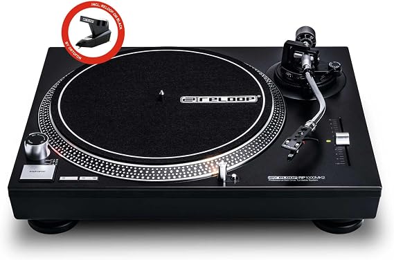 Reloop RP-1000 MK2 | Hifi/DJ Belt-Drive Turntable/Turntable with Orthophone OM Black Pickup Needle and Headshell