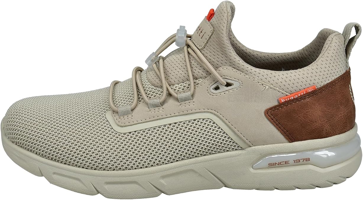 Bugatti Men's Breathable Trainers Lightweight Mesh Upper Running Shoes Ultralight Sole Trainers Elastic Lacing System