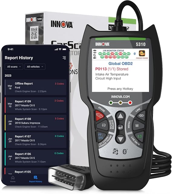 INNOVA 5310 OBD2 Scanner ABS & SRS Code Reader, Check Engine Light Diagnostic Tool with Battery Test, Oil Reset, Live Data Works with Most OBDII Vehicles 1996 & Newer