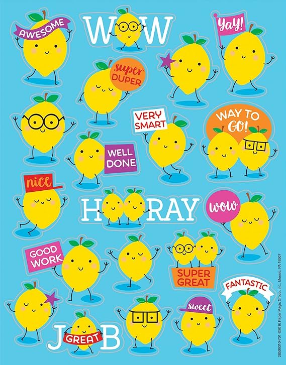 Eureka Lemon Scented Scratch and Sniff Stickers, 80pc