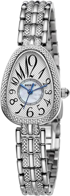 BERNY Silver Watch for Women, Dainty Ladies Serpent Series Wristwatch