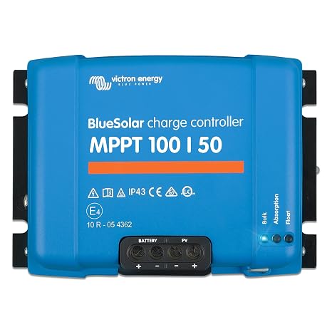 Victron Energy BlueSolar MPPT Solar Charge Controller | 100V, 50 amp, 12/24-Volt - Charge Controllers for Solar Panels