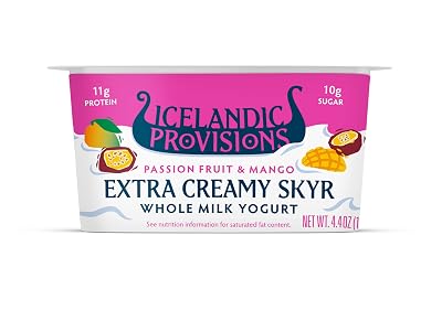 Icelandic Provisions, Passion Fruit And Mango Extra Creamy SKYR, 4.4 Ounce