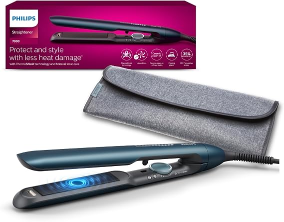 Philips Saç Düzleştirici, Bukle Özellikli, Argan Yağlı Plaka, ThermoShield, UV Koruma, İyonik Bakım, Hızlı Isınma, Geniş Sıcaklık Ayarı, Isıya Dayanıklı Kılıf Hediyeli, BHS732/00
