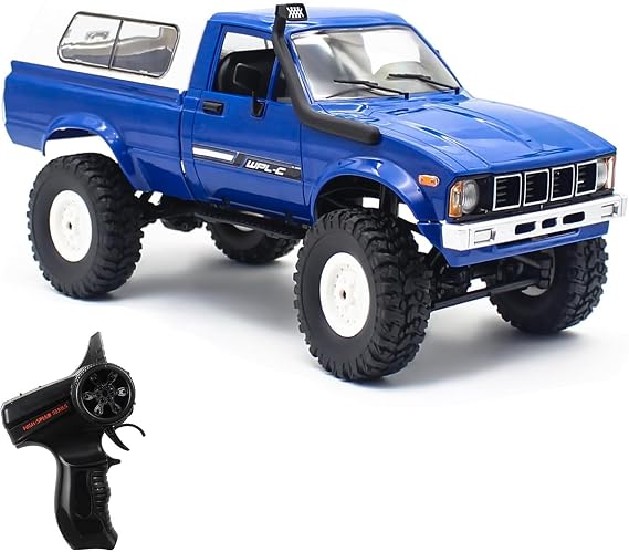 Mostop RC Crawler WPL C24 Rock Crawler RC Truck 4x4 Off Road, 1:16 Scale RTR Remote Control Truck, 2.4Ghz Proportional Steering RC Car with LED Lights, Toys for Kids 6-8, 8-12 Year Old Birthday Gift