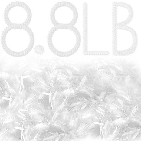 Fabbay 4 Pack 8.8 LB Fiberglass for Concrete Cement Fiber Additive, Mortar Anti Seepage Reinforcement Glass Chopped Strand for Garden Wall Build Anti Cracking White Concrete Mix, 3/4, 19 mm (8.8 lb)