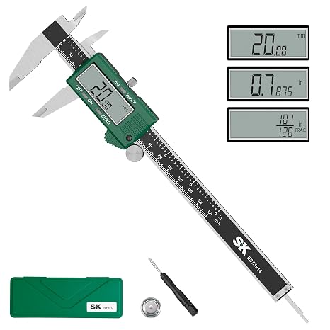 SK 6'' Digital Calipers, Vernier Caliper Measuring Tool, 0.001" Accuracy