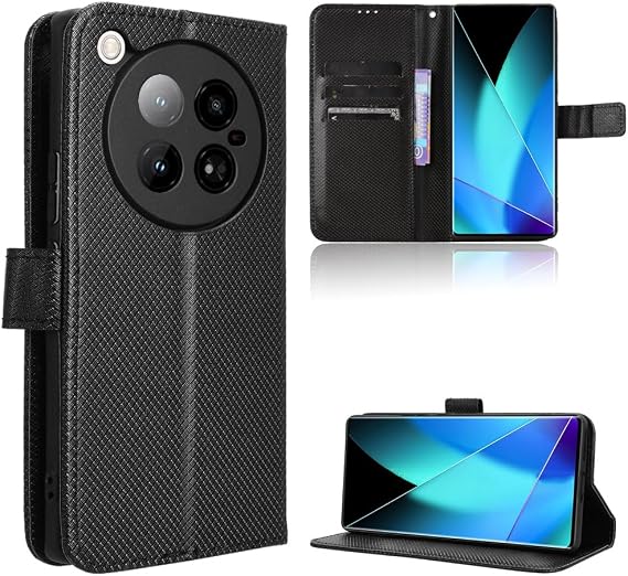 Compatible with Infinix Zero 40 4G Leather Case Cover,PU Leather flip Cover Compatible with Infinix Zero 40 4G X6860 Case Cover Black