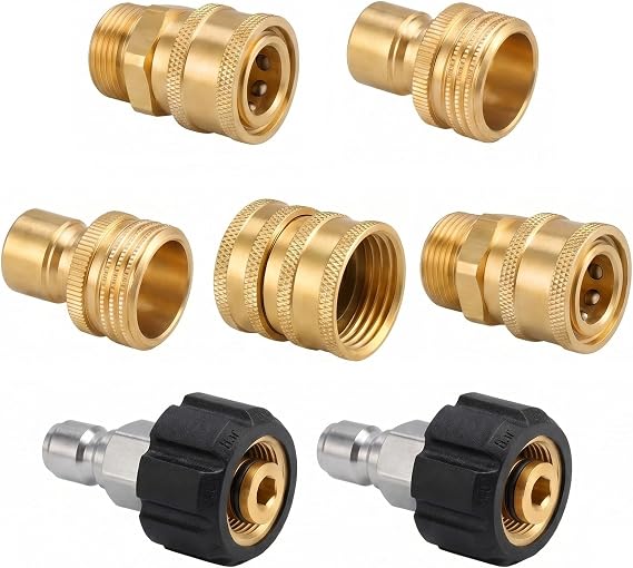 Pressure Washer Quick Connect Adapter Set for Sun Joe SPX Series, M22-15mm to 3/8" Quick Release, 5000 PSI, Complete Hassle-Free Set