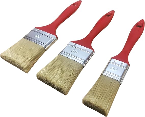 AEE® 3'lü Boya Badana Kestirme Fırçası – 2,5/4,5/6,5 cm – Ergonomik Saplı – Duvar Kenar Köşe Kapı Korkuluk Resim Aktivite