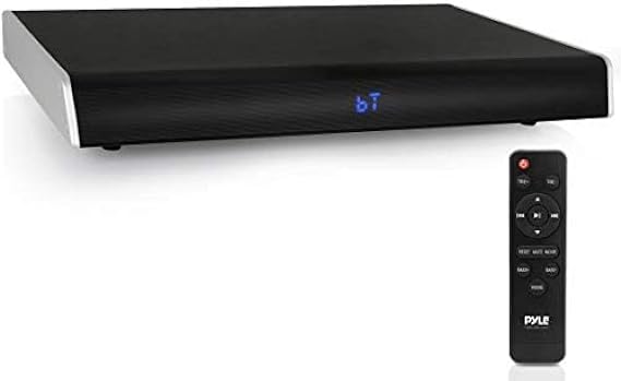 Pyle Surround Sound TV Sound Bar - Bluetooth Compatible Wireless Soundbar for TV w/Built in Subwoofer Speaker - Television Sound Bar System w/LCD/HDMI/Optical/RCA/AUX/USB/Coaxial PSBV630HDBT.5, Black
