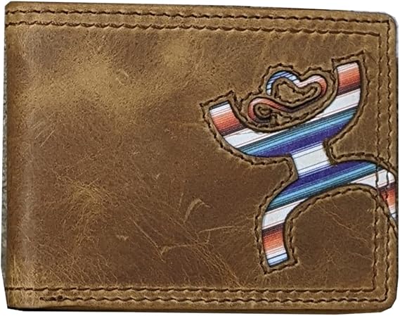 HOOEY Bi-Fold Leather Men's Wallet (Hands-Up - Sunset Serape)