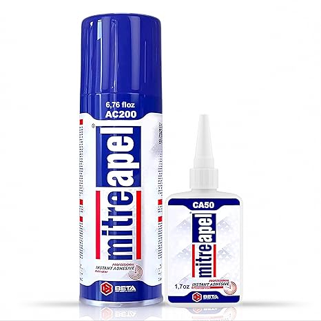 MITREAPEL CA Glue with Activator (1.7oz-6.7 floz) Instant Bond Professional Cyanoacrylate Adhesive and Super Glue Accelerator for Woodworking,Ceramic,3D Printing,Glass, DIY&Craft, Plastic,Repair