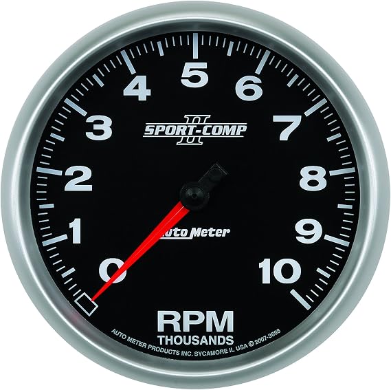 Auto Meter 3698 Sport-Comp II 5" 10000 RPM In-Dash Tachometer