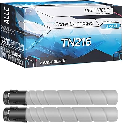 ALLC Compatible for Konica Minolta TN216 Toner Cartridges Work for Konica Minolta bizhub C220 C280 C360 Printers, with Chip, High Yield 30000 Pages, Clear Printing 2 Pack Black