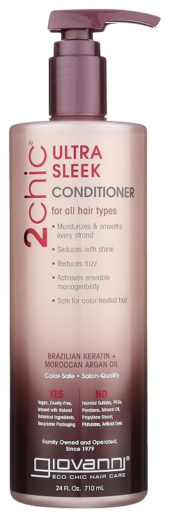 GIOVANNI 2chic Ultra-Sleek Conditioner, Anti-Frizz Formula, Coconut, 24 oz