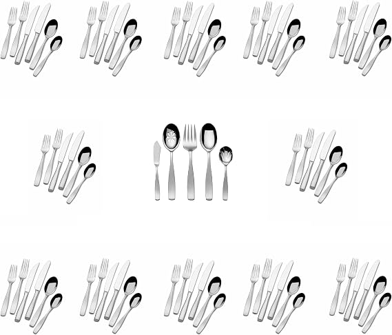 Mikasa Satin Loft 18/10 Stainless Steel 77pc. Flatware Set (Service for Twelve)