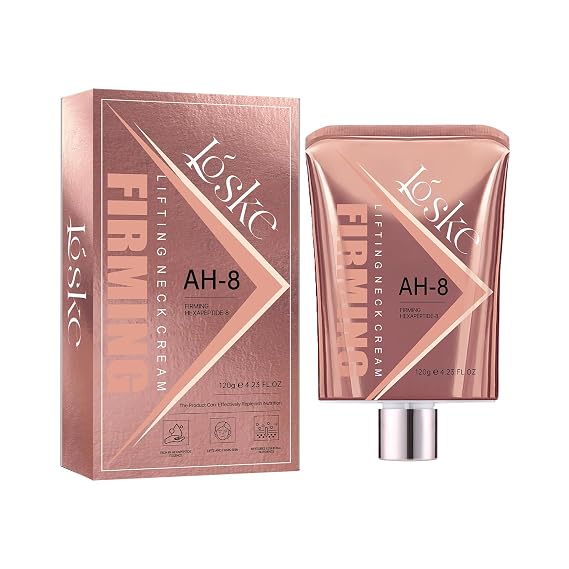Loske AH-8 Firming Lifting Neck Cream, Deep Hydration Formula with Peptides for Improved Elasticity and Firmness, Enhanced Absorption