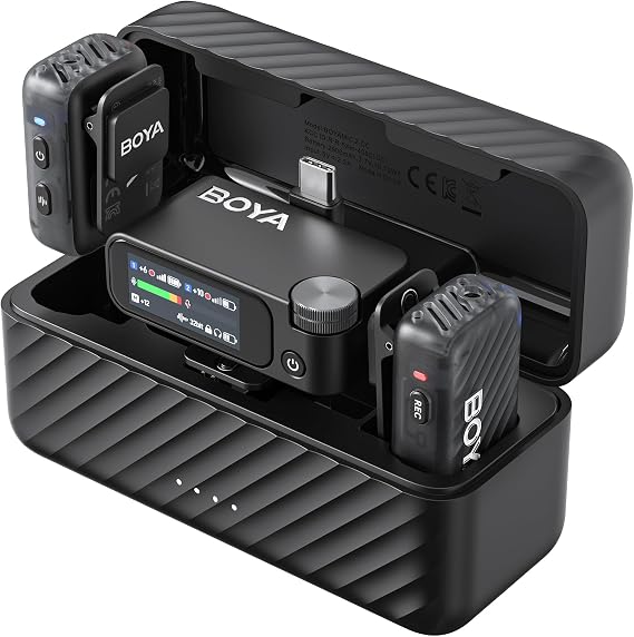 BOYA BOYAMIC 2 Wireless Lavailer Microphone for iPhone, Android, Camera