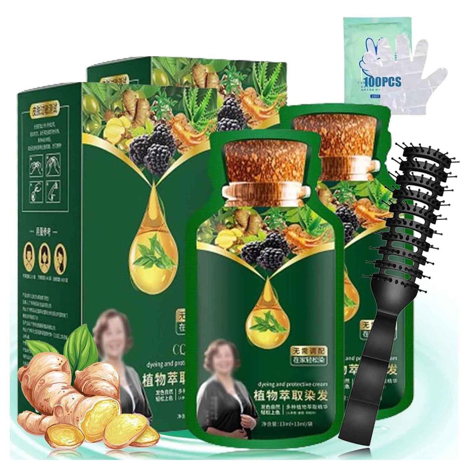 520ml Black Tea Duskweling Natural Plant Hair Dye, Duskweling Hair Color Shampoo, Natural Plant Hair Dye for Grey Hair, Bubble Plant Hair Dye Shampoo, Corzen Bubble Plant Hair Dye