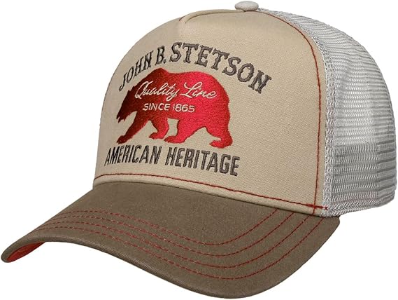Stetson JBS-Bear Trucker Cap Cotton Brand Embroidery Snapback Mesh Peaked Cap Men Winter Summer