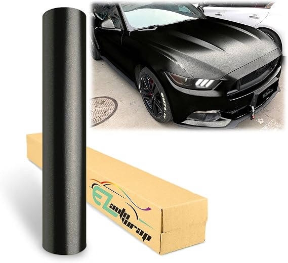 4"x8" (10cmx20cm) Sample Black Matte Metallic Satin Pearl Vinyl Wrap Sticker Sheet Film Car Auto Vehicle DIY Decal Bubble Free Air Release Self Adhesive Peel and Stick