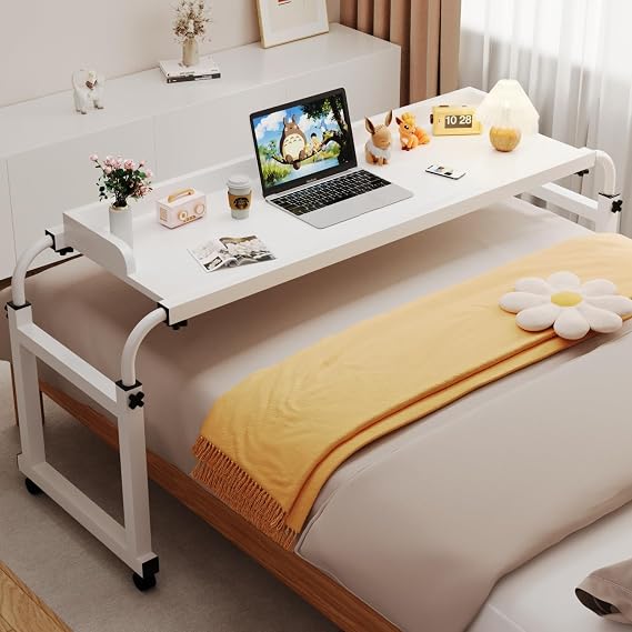 Bed Desk Over The Bed Table with Wheels Overbed Table Over The Bed Desk Over Bed Table Mobile Desk Bed Table with Wheels Computer Table for Bed Overbed Table with Wheels Adjustable Height