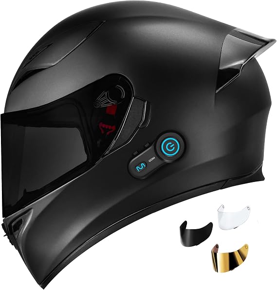 Bluetooth Motorcycle Helmet, Matte Black