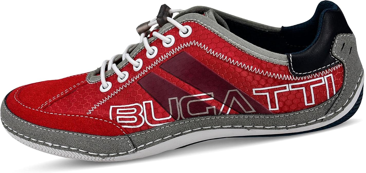 Bugatti Men's Casual Trainers with Flexible Sole Lace-Up Shoe with Memory Foam Elastic Laces