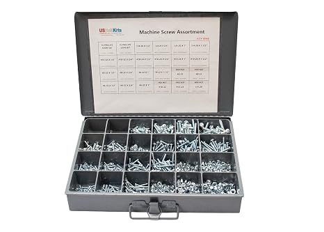 Machine Screw Small Drawer Assortment with Phillips Bits - 1500 Pieces Phillips Pan Head