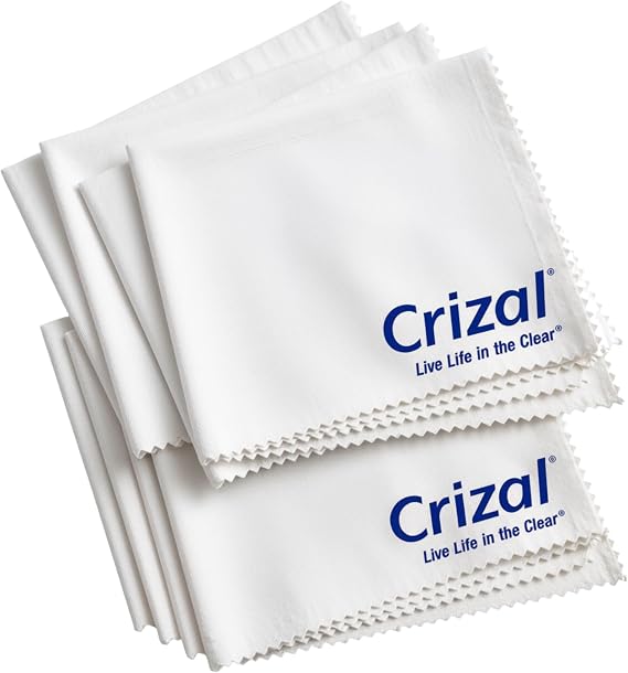 Crizal Lens Cleaning Cloth 8 Pack Wipes Micro Fiber Cleaning Cloth in Own Carry Case. for Crizal Anti Reflective Lenses|#1 Best Microfiber Cloth for Cleaning Crizal and All Anti Reflective Lenses|