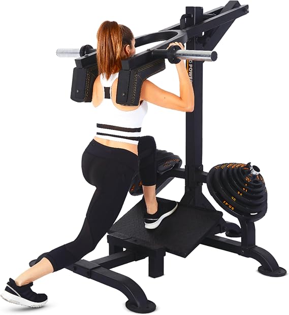 Powertec Fitness Levergym Calf Raise and Squat Machine, Black, 58 x 55 x 61.6, 500 lbs Max Capacity Weight Training Equipment for Leg Exercise - Premium Home Workout Equipment
