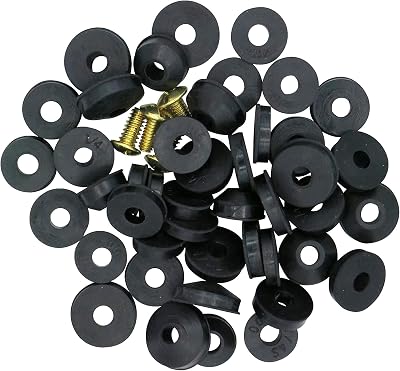 48 pc Faucet Washers and Brass Bibb Screws Assortment, Flat and Beveled Assortment DIY and Professional Repairs Plumbing Emergencies, Worn Out Washer Replacements
