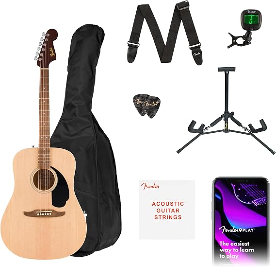 Fender California Debut Redondo Series Acoustic Guitar Starter Kit, Natural