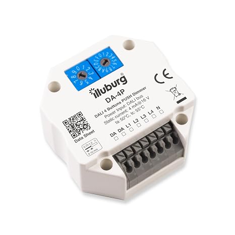 Push Dimmer Dali Master Control from 1 to 4 Dali Addresses with Rocker Switch Dimmer Switch Dimmer Actuator Controller