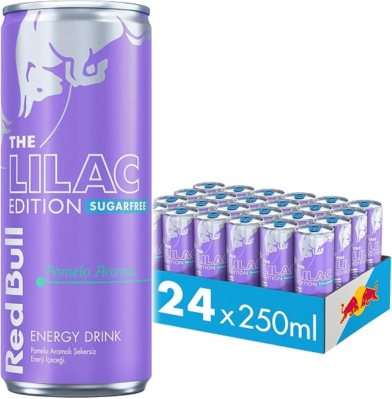 Red Bull Enerji İçeceği Lilac Edition, Pomelo 24 x 250 ML, Şekersiz, Enerji, Kutu