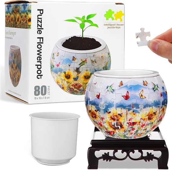 Silipull 3D Puzzle Vase,3D Puzzle Vase for Flowers, Trochilus,Butterfly