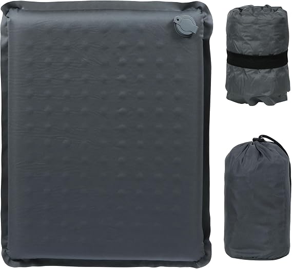 REDCAMP Inflatable Stadium Seat Cushion, Self-Inflating Memory Foam Airplane Seat Cushion, Portable Lightweight Camping Sitting Pad for Travel, Hiking Outdoor Activities